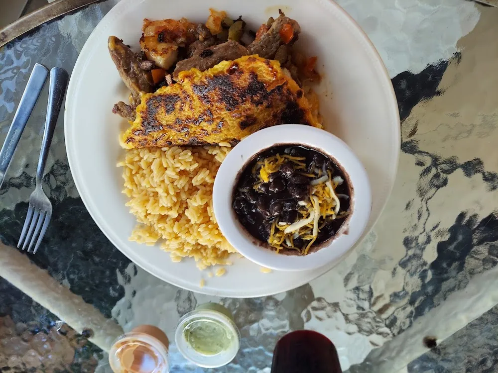 Shrimp and Steak Cachapa